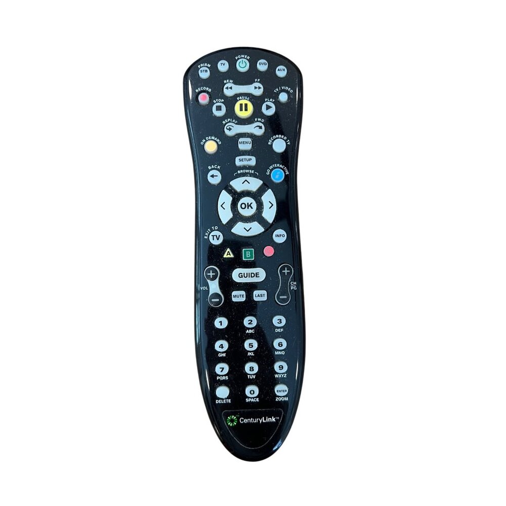 CenturyLink Black Universal TV Remote Control  Buttons Guide Volume & Channels